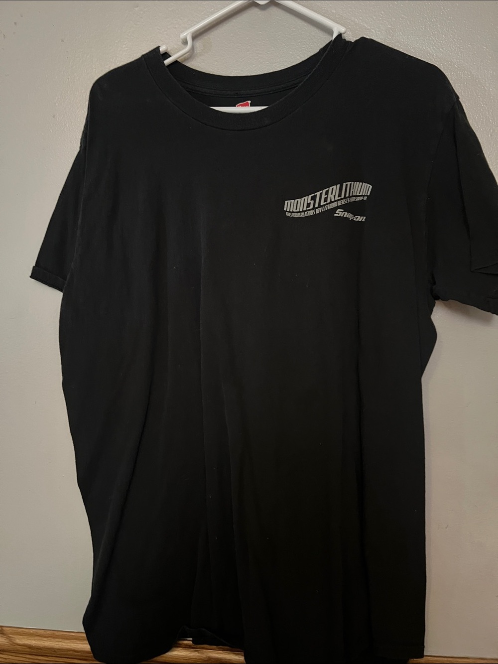 Hanes Black Short Sleeve Tee with Small White Logo